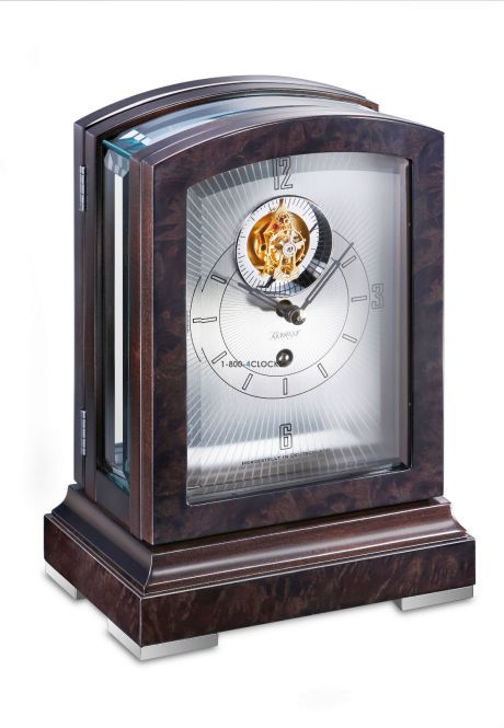 Kieninger Tourbillon Panoramika Mantel Clock in Black