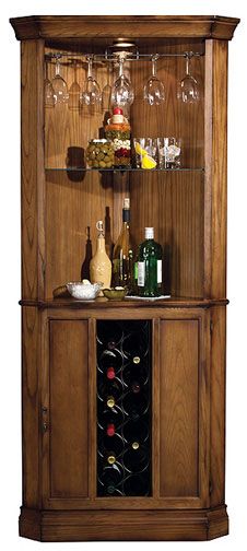 Howard Miller Oak Cellars Corner Curio Cabinet