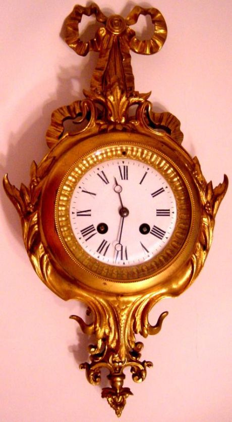 Japy Freres Solid Bronze Cartel Wall Clock